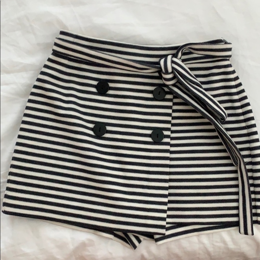 Express Striped Button Front Wrap Skort 2 - image 1